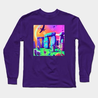 All the Animals Came to this Colorful Stonehenge Long Sleeve T-Shirt